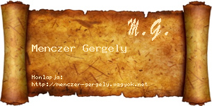 Menczer Gergely névjegykártya